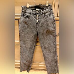 Justice Charcoal Button-Fly Jeans